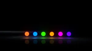 Caption: Vivid Neon Dots On 4k Led Display Wallpaper