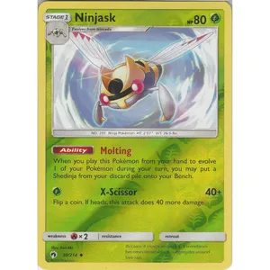 Caption: Vivid Yellow-green Ninjask Trading Card Wallpaper