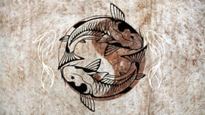 Caption: Yin Yang Fish Swimming Harmoniously Wallpaper