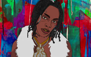 Caption: Ynw Melly In Animated Style Wallpaper