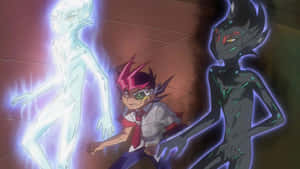 Caption: Yu-gi-oh! Zexal's Astral - Intense Duel Action Wallpaper