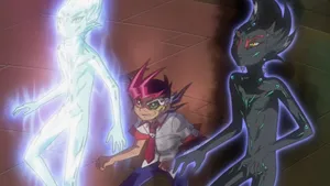 Caption: Yu-gi-oh! Zexal's Astral - Intense Duel Action Wallpaper