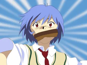 Caption: Yui Ikari Contemplating In The Lab Wallpaper