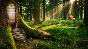 Captivating 3d Forest Landscape Wallpaper