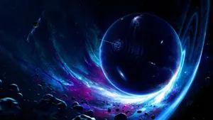 Captivating 3d Galaxy Visualization Wallpaper