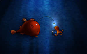 Captivating Abyss - Deep Sea Anglerfish Wallpaper