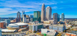 Captivating Aerial View Of Charlotte Skyline Wallpaper