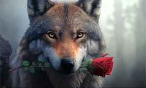 Captivating Alpha Wolf In The Wild Wallpaper