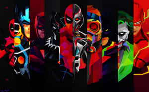 Captivating Animated Superhero Alliance Wallpaper