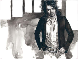 Captivating Artwork Of Russell Brand Wallpaper