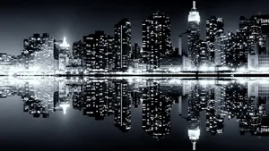 Captivating Black And White Cityscape Wallpaper