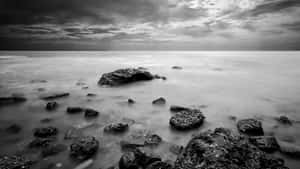 Captivating Black And White Landscape Photograph Wallpaper