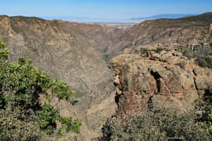 Captivating Black Canyon Surrounded By Desert Landscape Wallpaper