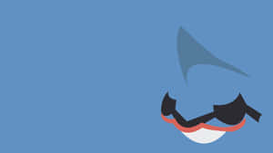 Captivating Blue Minimalist Illustration Of Pokemon Toxicroak Wallpaper