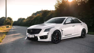 Captivating Cadillac Ats On The Road Wallpaper