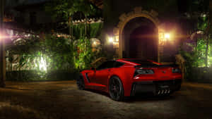 Captivating Chevrolet Corvette Z06 In Action Wallpaper