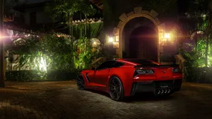 Captivating Chevrolet Corvette Z06 In Action Wallpaper