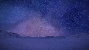 Captivating Chilly Night Under Starry Skies Wallpaper