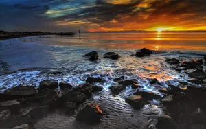 Captivating Coastal Sunset Wallpaper