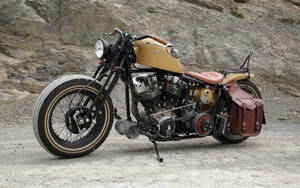 Captivating Customized Bobber Motorcycle Wallpaper