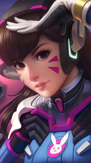 Captivating D.va From Overwatch In Battle Mode Wallpaper