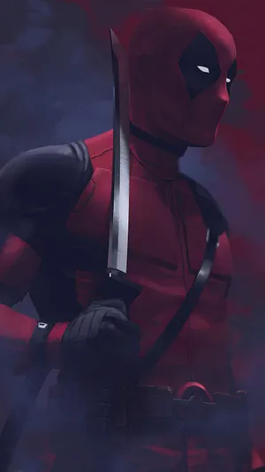 Captivating Deadpool Art In Action Wallpaper