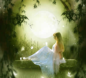 Captivating Fairy In Enchanted Forest Wallpaper