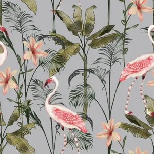 Captivating Flock Of Pink Flamingos Wallpaper