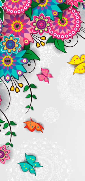 Captivating Floral Art Design Wallpaper