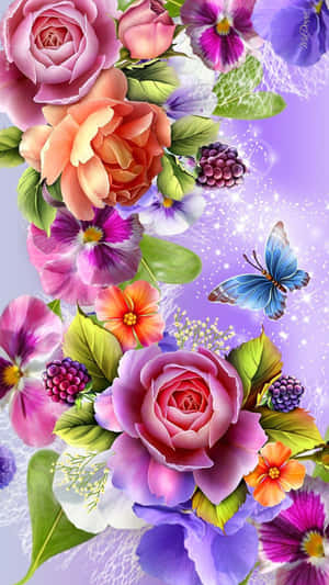 Captivating Floral Art Wallpaper Wallpaper