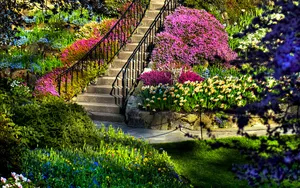 Captivating Garden Path Wallpaper