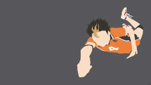 Captivating Haikyuu Fan Art Featuring Hinata Shoyo And Kageyama Tobio On The Court Wallpaper