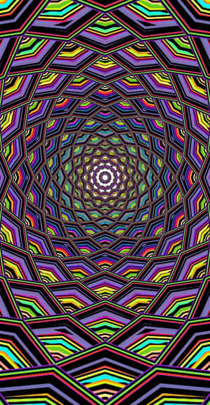 Captivating Hyperbolic Stained Glass Art Wallpaper