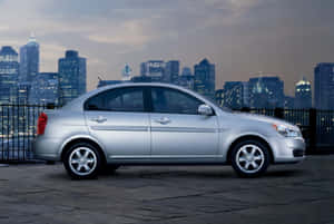 Captivating Hyundai Accent In Stunning Surroundings Wallpaper