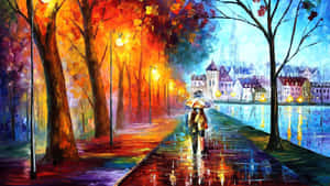 Captivating Impressionist Landscape Painting Wallpaper