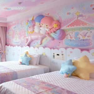 Captivating Kawaii Room With Pastel Colors And Cute Decorations Wallpaper