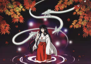 Captivating Kikyo Amidst Nature Wallpaper