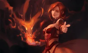 Captivating Lina In Action: Harnessing The Power Of Fire In Dota 2 Wallpaper
