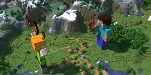 Captivating Minecraft Pixel Art Masterpiece Wallpaper