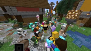 Captivating Minecraft Server World Wallpaper