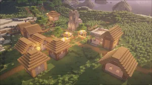 Captivating Minecraft Village Landscape Wallpaper