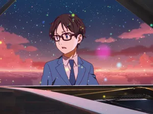 Captivating Moment Of Kaori Miyazono Playing The Piano From Your Lie In April. Wallpaper