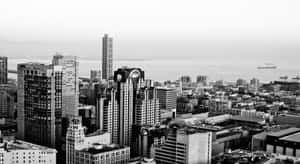 Captivating Monochrome City Skyline Wallpaper