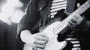 Captivating Monochrome Guitar Wallpaper