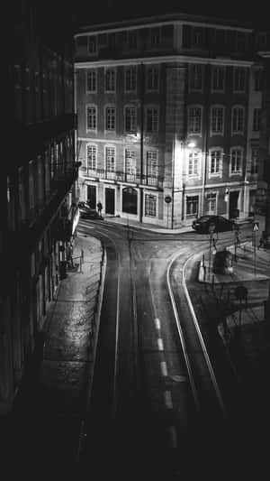 Captivating Monochrome Streetscape Wallpaper