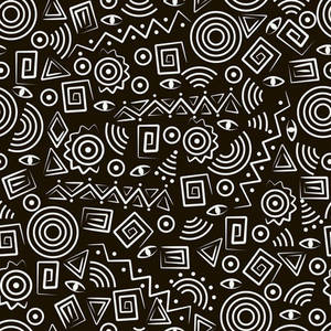 Captivating Monochrome Tribal Pattern Wallpaper