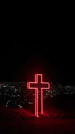 Captivating Neon Cross Wallpaper