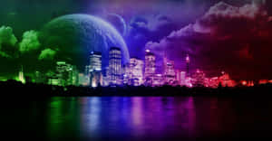 Captivating Neon Landscape Wallpaper