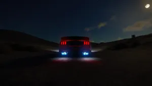 Captivating Night Drive With The Ford Mustang Hd Wallpaper