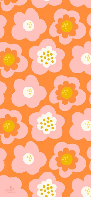 Captivating Orange Floral Delight Wallpaper